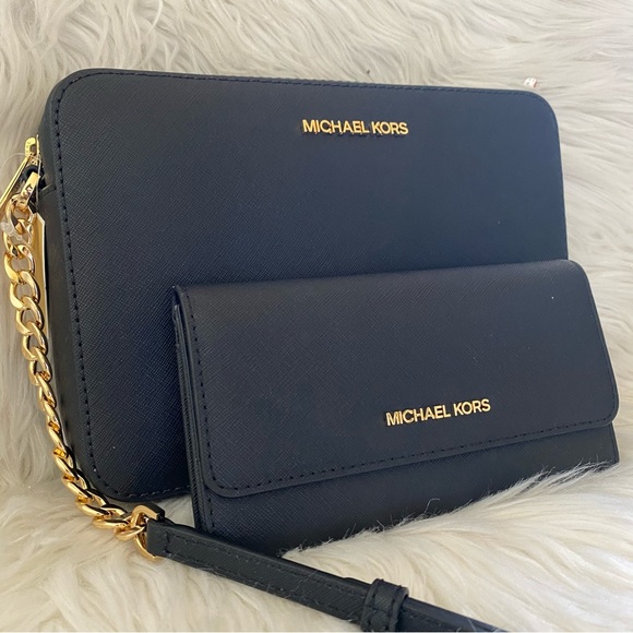 Michael Kors Jet Set Large Saffiano Leather Crossbody bag & wallet - Picture 11 of 16